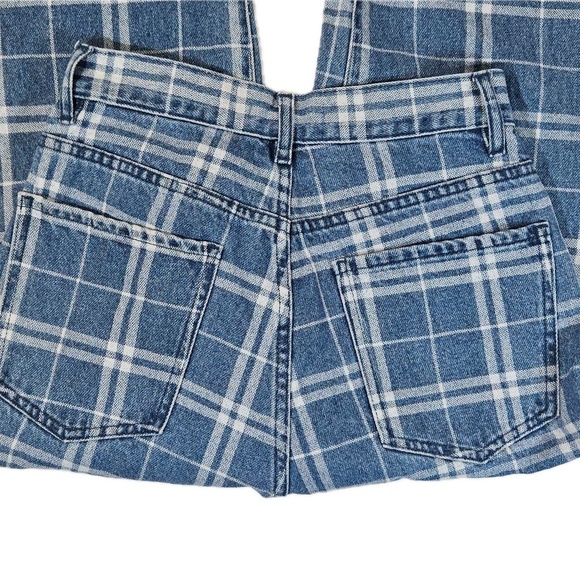 PACSUN Dad Jeans Womens 25 Blue White Stripe Denim High Waist Straight Leg Pants - Picture 2 of 14